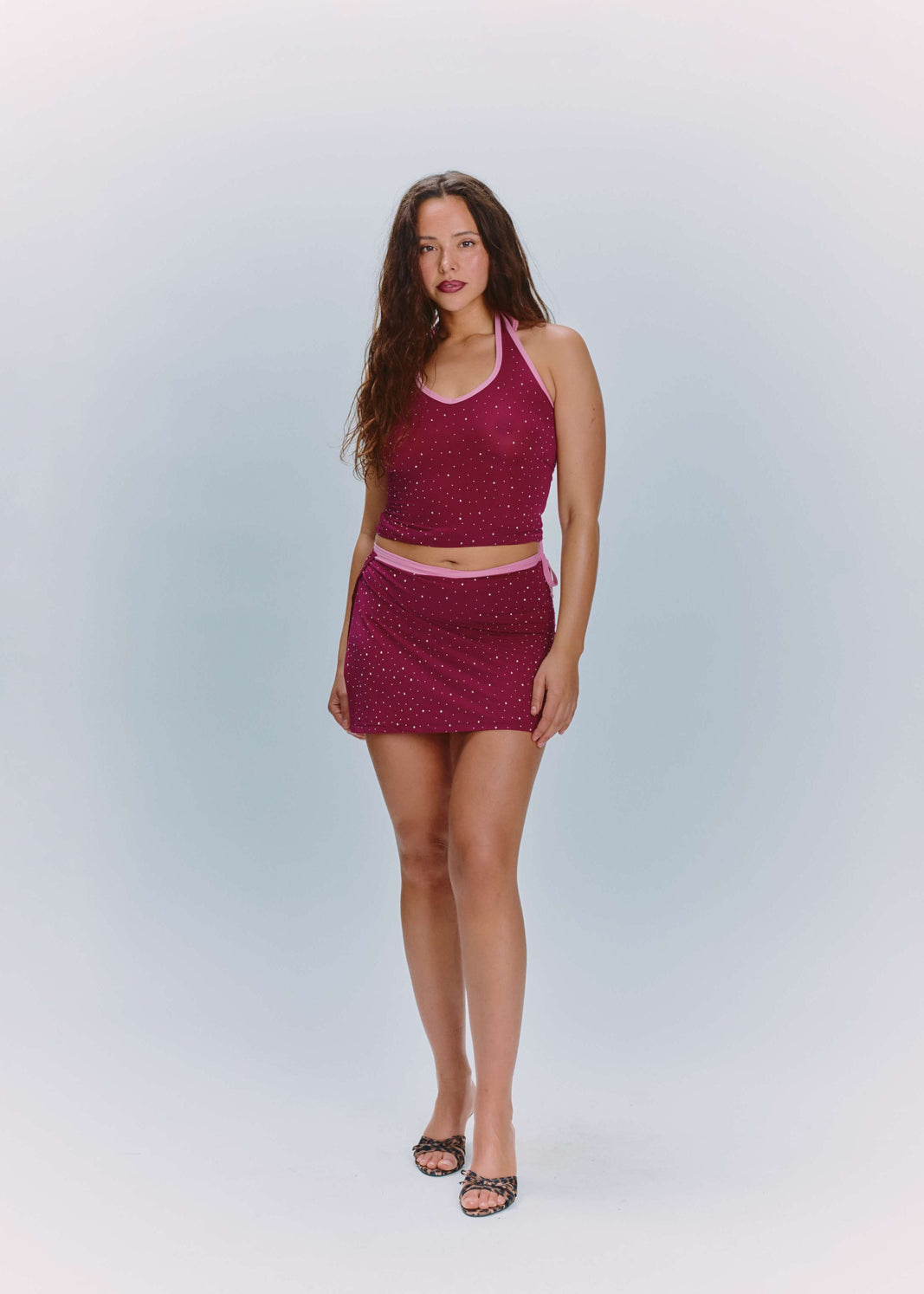 Paloma Halter Top Burgundy