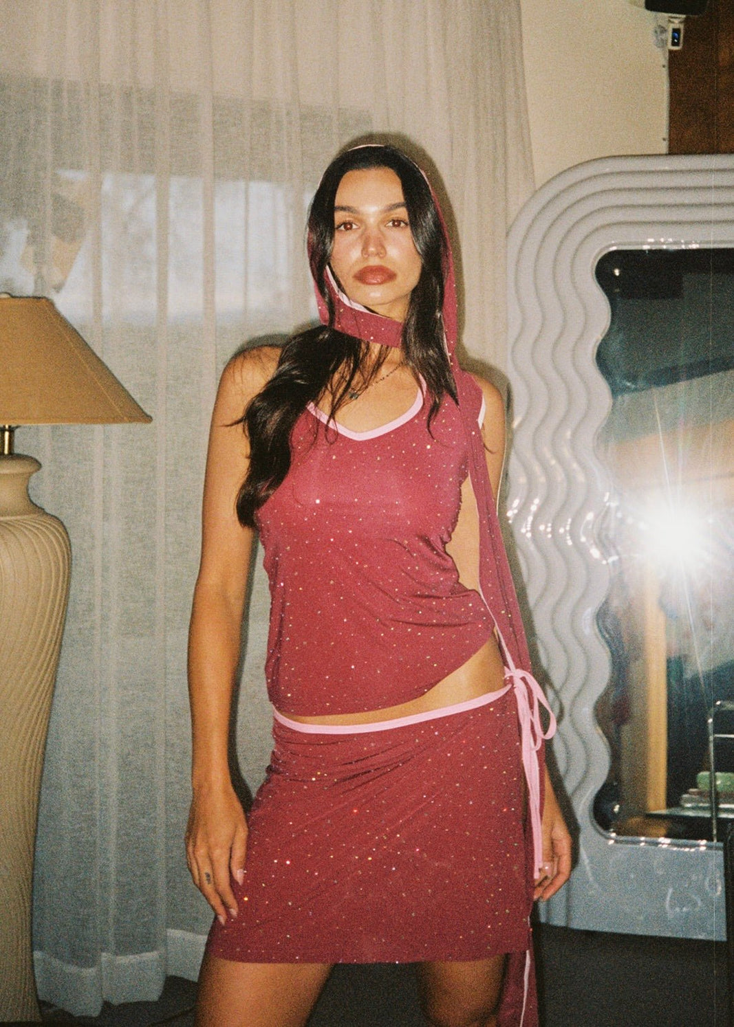 Paloma Wrap Skirt Burgundy - Ciberia.shop