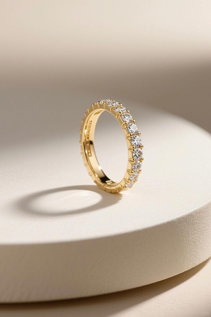 Gold Pavé Eternity Ring