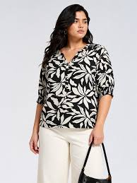 Black White Botanical Shirt
